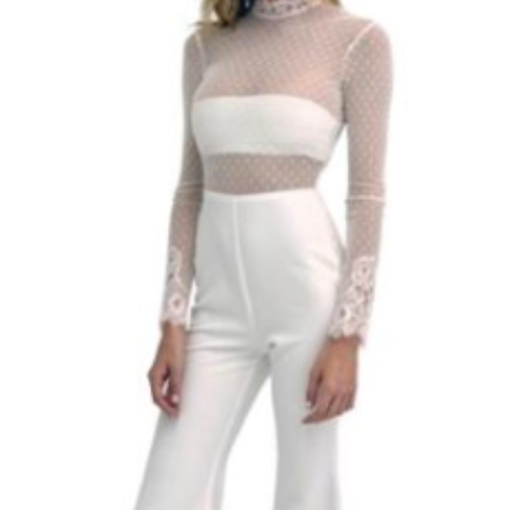 SSO by Danielle Lace Jumpsuit Ivory